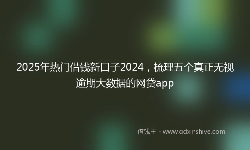 2025年热门借钱新口子2024，梳理五个真正无视逾期大数据的网贷app