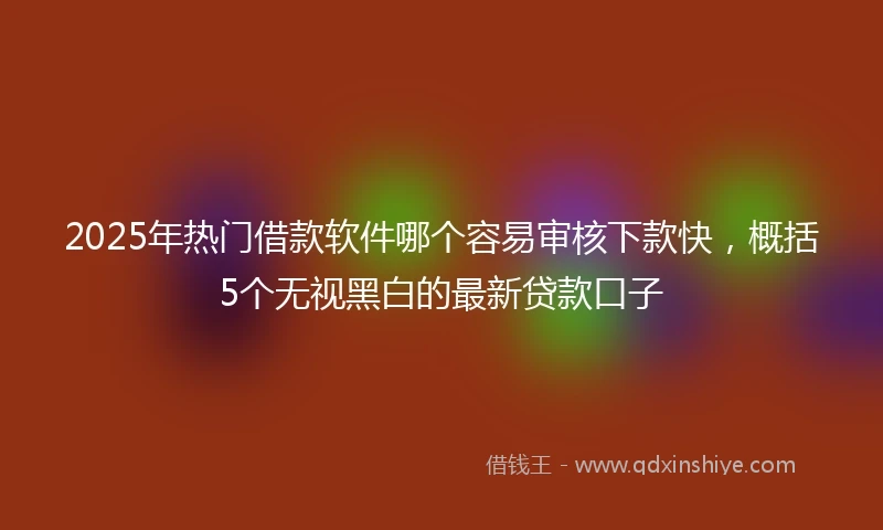 2025年热门借款软件哪个容易审核下款快，概括5个无视黑白的最新贷款口子