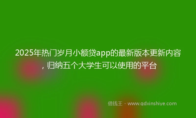 2025年热门岁月小额贷app的最新版本更新内容，归纳五个大学生可以使用的平台