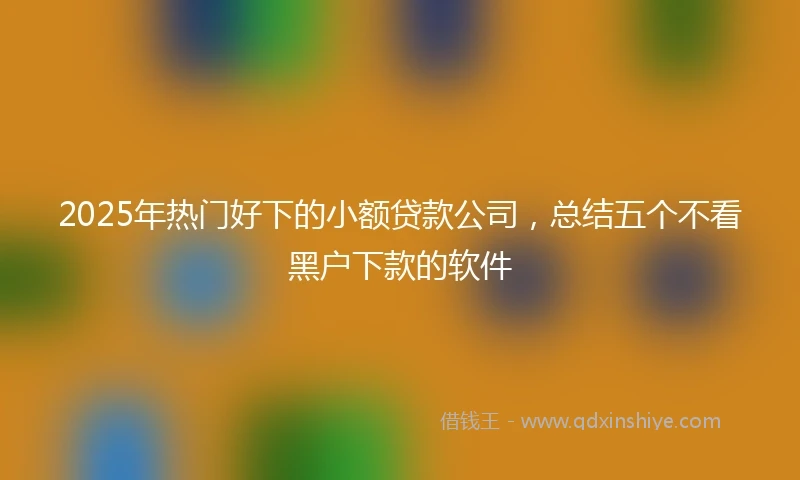 2025年热门好下的小额贷款公司，总结五个不看黑户下款的软件