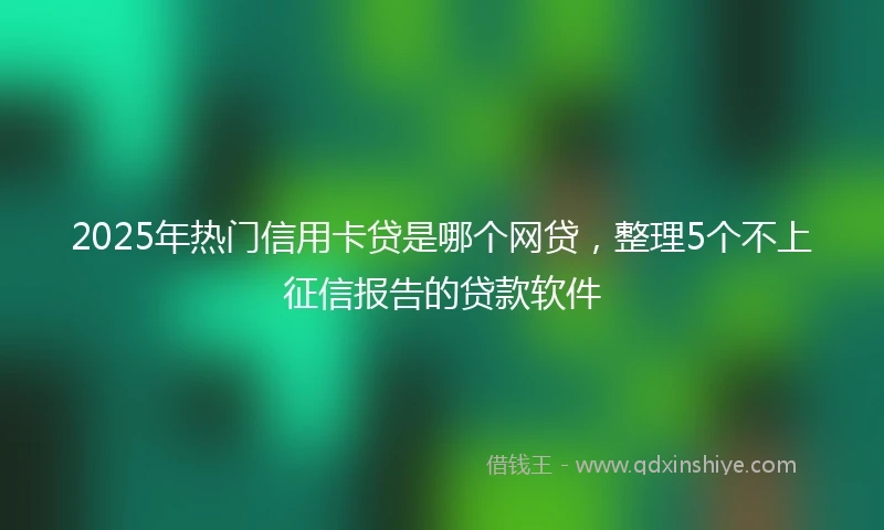 2025年热门信用卡贷是哪个网贷，整理5个不上征信报告的贷款软件
