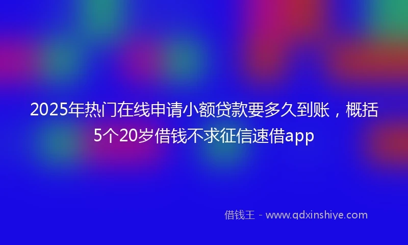 2025年热门在线申请小额贷款要多久到账，概括5个20岁借钱不求征信速借app