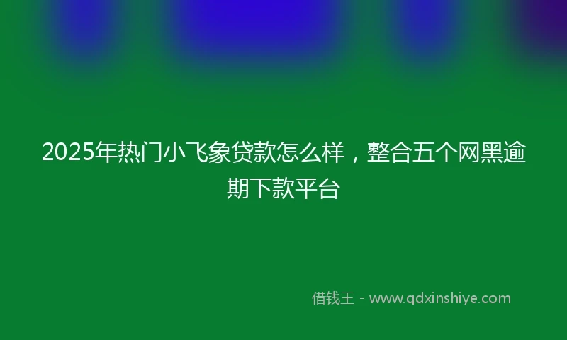 2025年热门小飞象贷款怎么样，整合五个网黑逾期下款平台