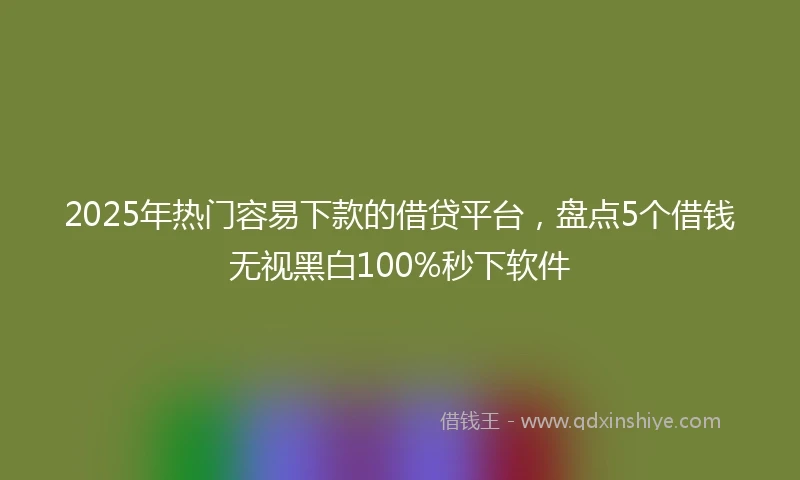 2025年热门容易下款的借贷平台，盘点5个借钱无视黑白100%秒下软件