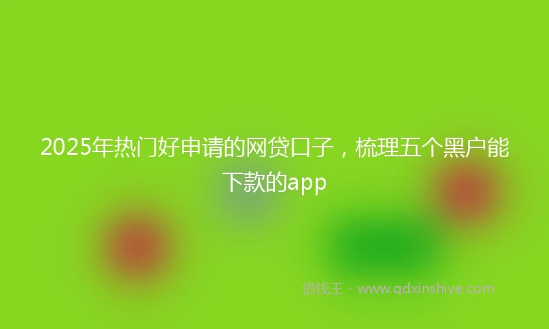 2025年热门好申请的网贷口子，梳理五个黑户能下款的app