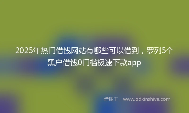 2025年热门借钱网站有哪些可以借到，罗列5个黑户借钱0门槛极速下款app