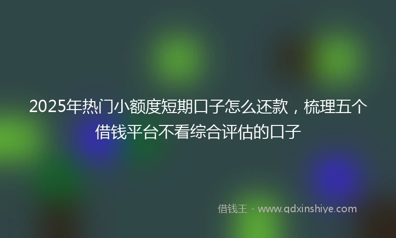 2025年热门小额度短期口子怎么还款，梳理五个借钱平台不看综合评估的口子