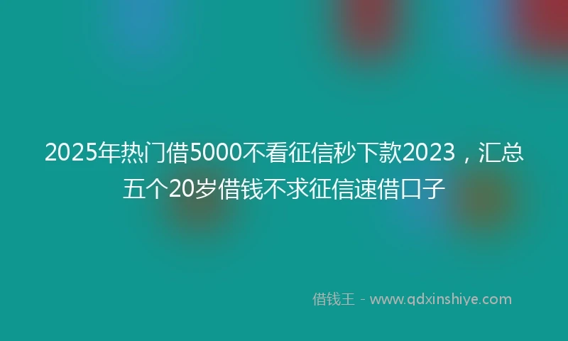 2025年热门借5000不看征信秒下款2023，汇总五个20岁借钱不求征信速借口子