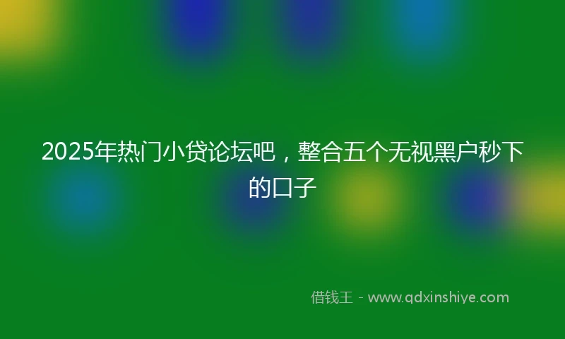 2025年热门小贷论坛吧，整合五个无视黑户秒下的口子