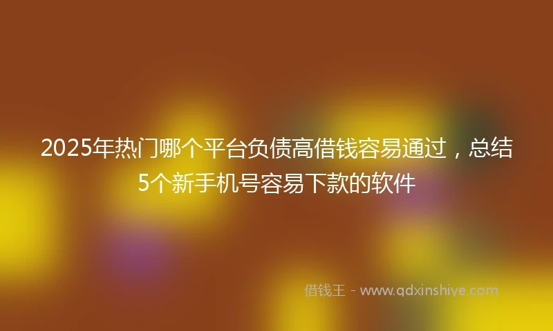 2025年热门哪个平台负债高借钱容易通过，总结5个新手机号容易下款的软件