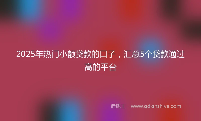 2025年热门小额贷款的口子，汇总5个贷款通过高的平台
