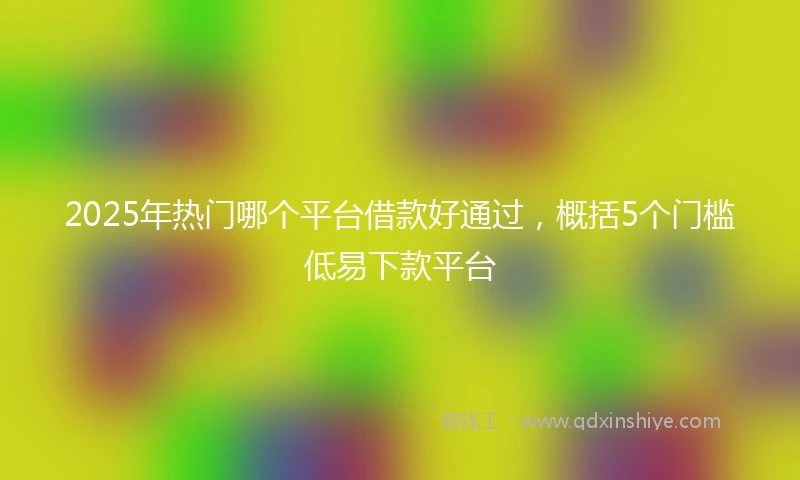 2025年热门哪个平台借款好通过，概括5个门槛低易下款平台