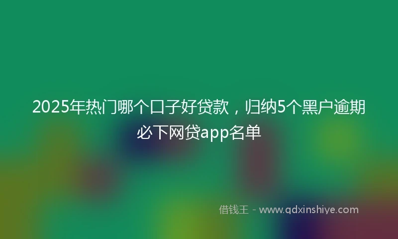 2025年热门哪个口子好贷款，归纳5个黑户逾期必下网贷app名单