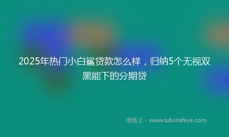 2025年热门小白鲨贷款怎么样，归纳5个无视双黑能下的分期贷