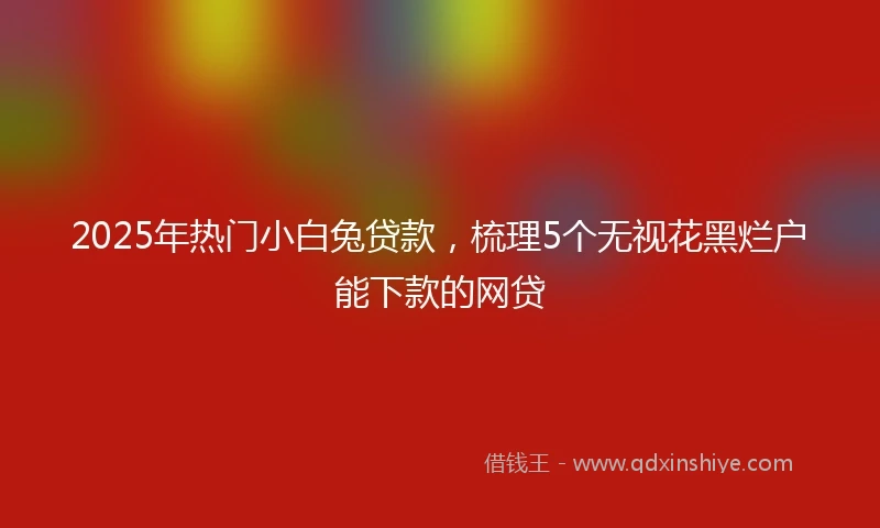 2025年热门小白兔贷款，梳理5个无视花黑烂户能下款的网贷