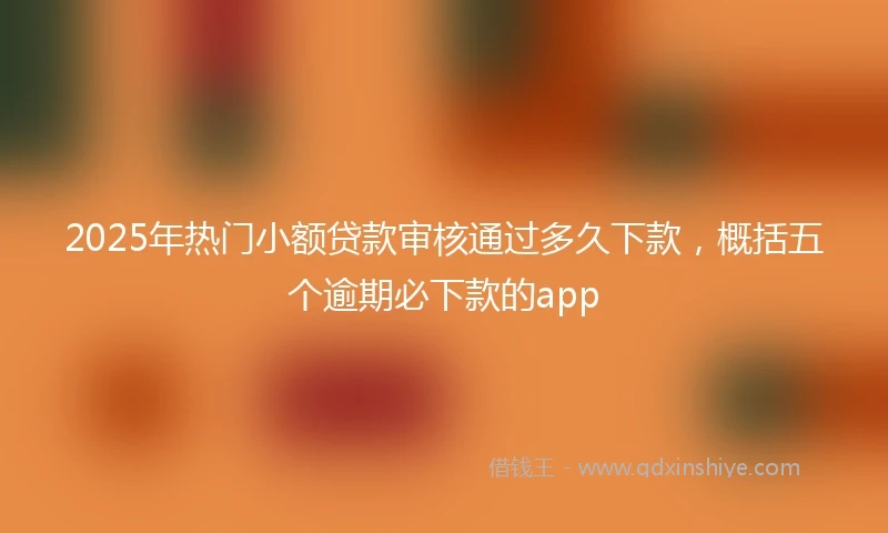 2025年热门小额贷款审核通过多久下款，概括五个逾期必下款的app
