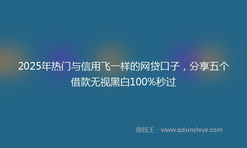 2025年热门与信用飞一样的网贷口子，分享五个借款无视黑白100%秒过