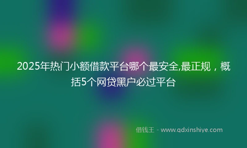 2025年热门小额借款平台哪个最安全,最正规，概括5个网贷黑户必过平台