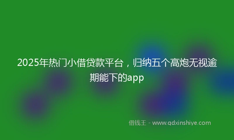 2025年热门小借贷款平台，归纳五个高炮无视逾期能下的app
