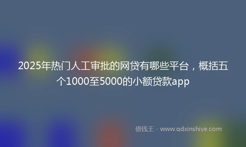 2025年热门人工审批的网贷有哪些平台，概括五个1000至5000的小额贷款app