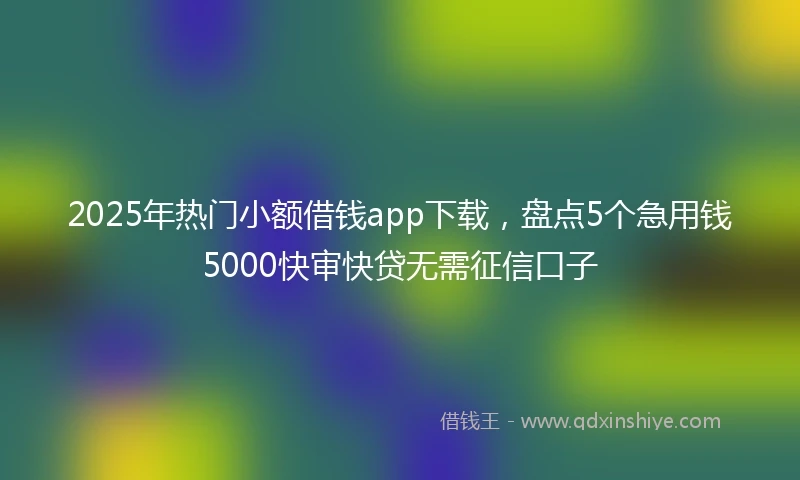 2025年热门小额借钱app下载，盘点5个急用钱5000快审快贷无需征信口子