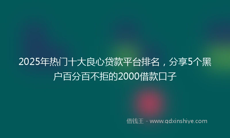 2025年热门十大良心贷款平台排名，分享5个黑户百分百不拒的2000借款口子