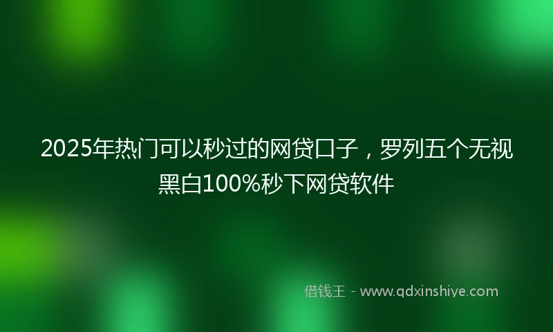 2025年热门可以秒过的网贷口子，罗列五个无视黑白100%秒下网贷软件
