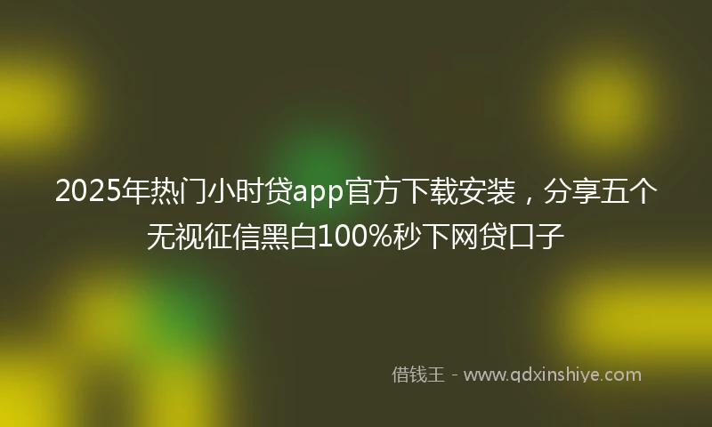 2025年热门小时贷app官方下载安装，分享五个无视征信黑白100%秒下网贷口子