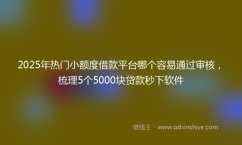 2025年热门小额度借款平台哪个容易通过审核，梳理5个5000块贷款秒下软件