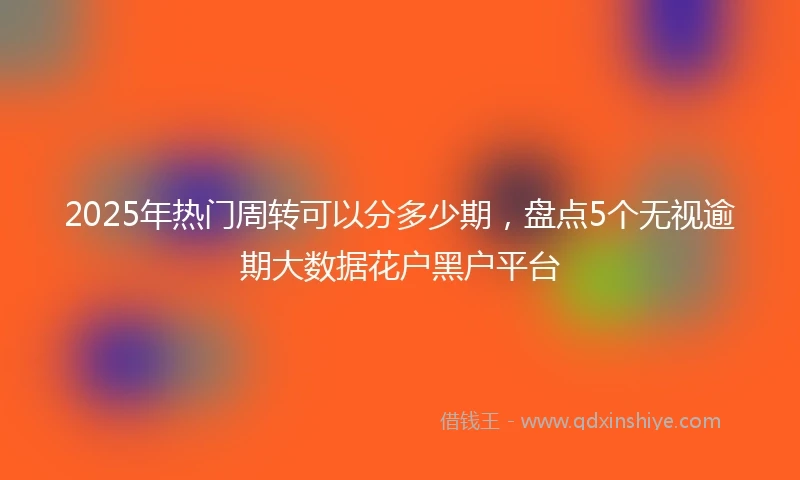 2025年热门周转可以分多少期，盘点5个无视逾期大数据花户黑户平台