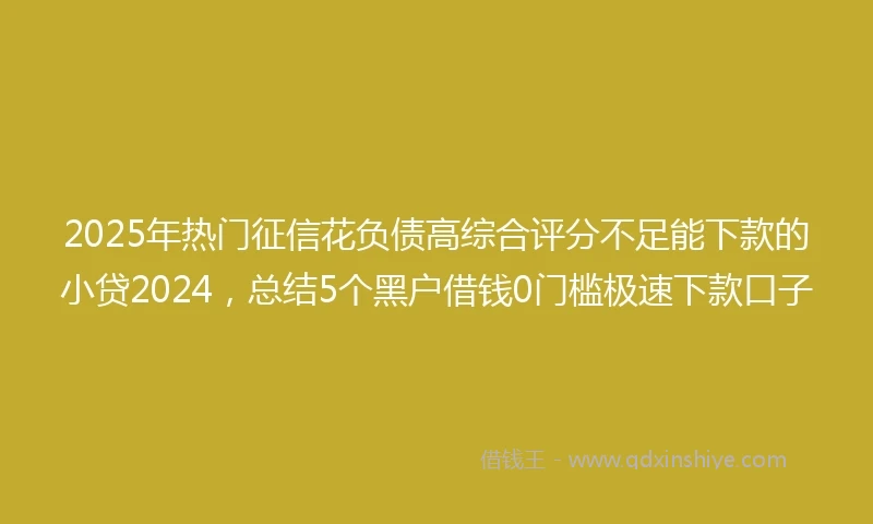 2025年热门征信花负债高综合评分不足能下款的小贷2024，总结5个黑户借钱0门槛极速下款口子