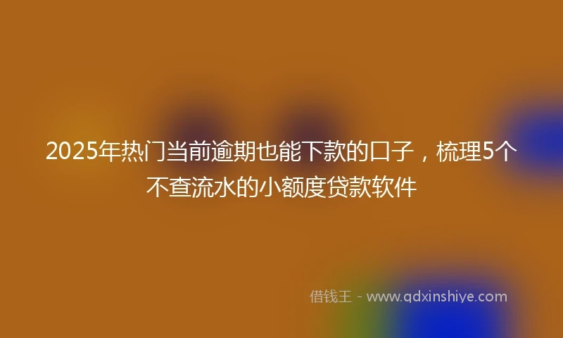 2025年热门当前逾期也能下款的口子，梳理5个不查流水的小额度贷款软件