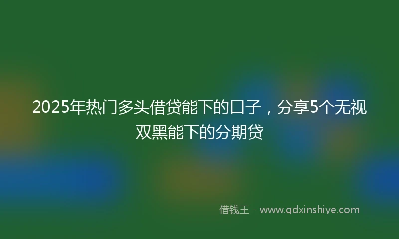2025年热门多头借贷能下的口子，分享5个无视双黑能下的分期贷