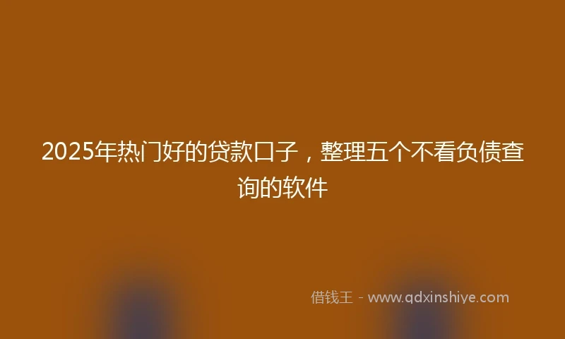 2025年热门好的贷款口子，整理五个不看负债查询的软件
