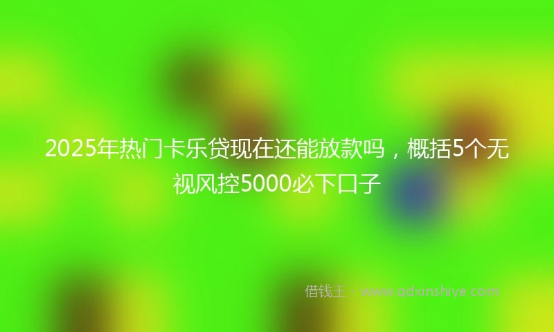 2025年热门卡乐贷现在还能放款吗，概括5个无视风控5000必下口子