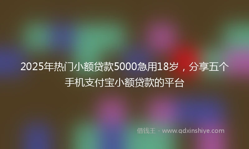 2025年热门小额贷款5000急用18岁，分享五个手机支付宝小额贷款的平台