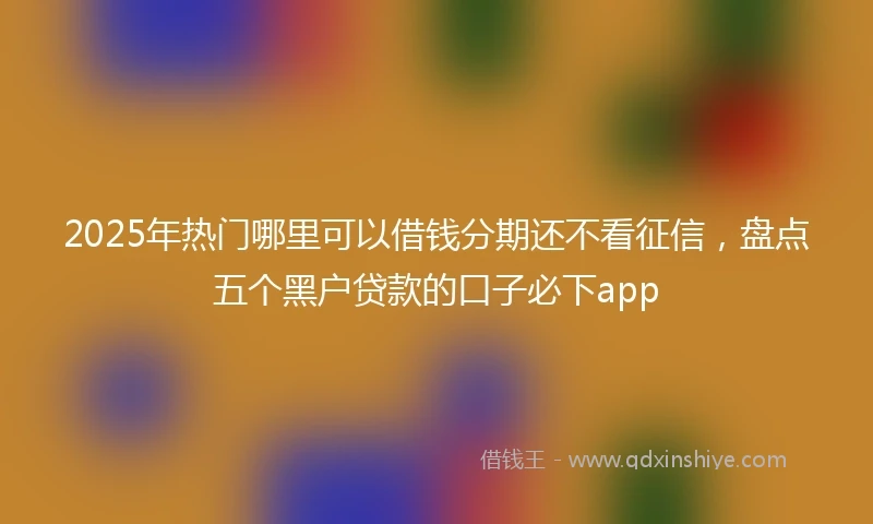2025年热门哪里可以借钱分期还不看征信，盘点五个黑户贷款的口子必下app
