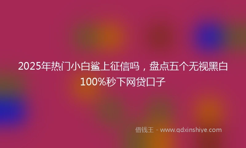 2025年热门小白鲨上征信吗，盘点五个无视黑白100%秒下网贷口子