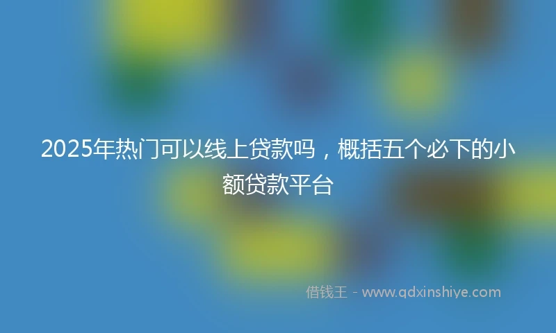 2025年热门可以线上贷款吗，概括五个必下的小额贷款平台