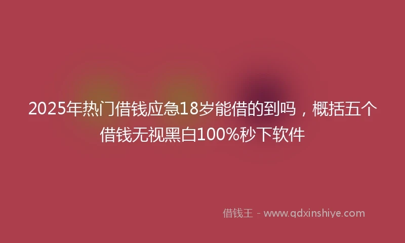 2025年热门借钱应急18岁能借的到吗，概括五个借钱无视黑白100%秒下软件