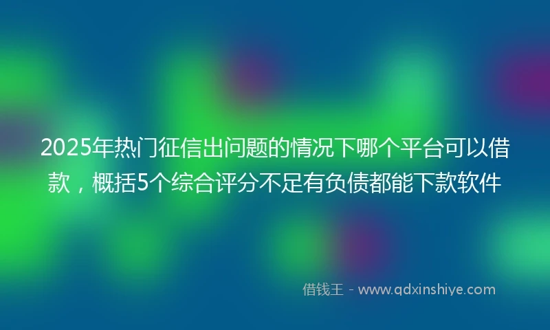 2025年热门征信出问题的情况下哪个平台可以借款，概括5个综合评分不足有负债都能下款软件