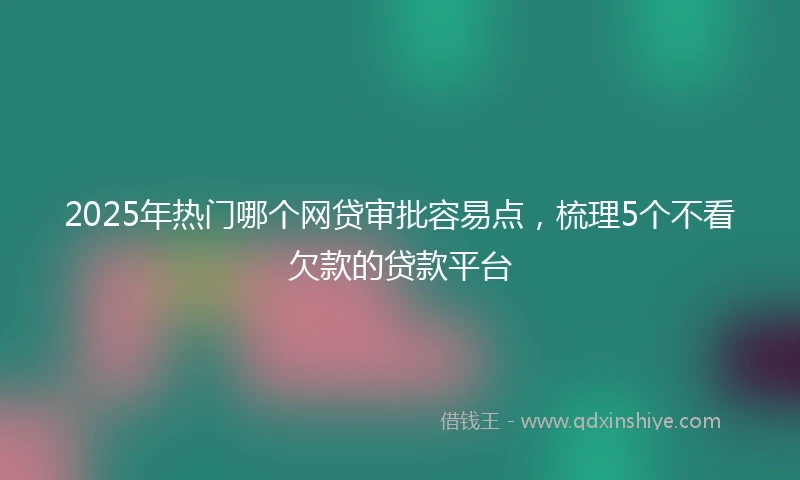 2025年热门哪个网贷审批容易点，梳理5个不看欠款的贷款平台