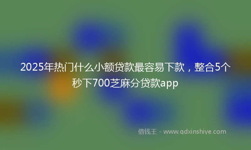 2025年热门什么小额贷款最容易下款，整合5个秒下700芝麻分贷款app