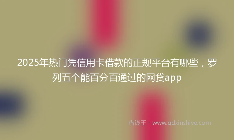 2025年热门凭信用卡借款的正规平台有哪些，罗列五个能百分百通过的网贷app