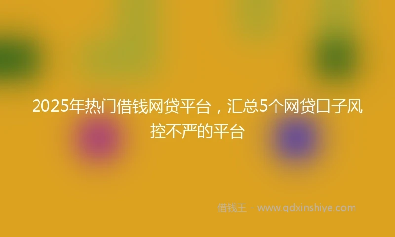 2025年热门借钱网贷平台，汇总5个网贷口子风控不严的平台