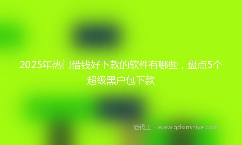 2025年热门借钱好下款的软件有哪些，盘点5个超级黑户包下款