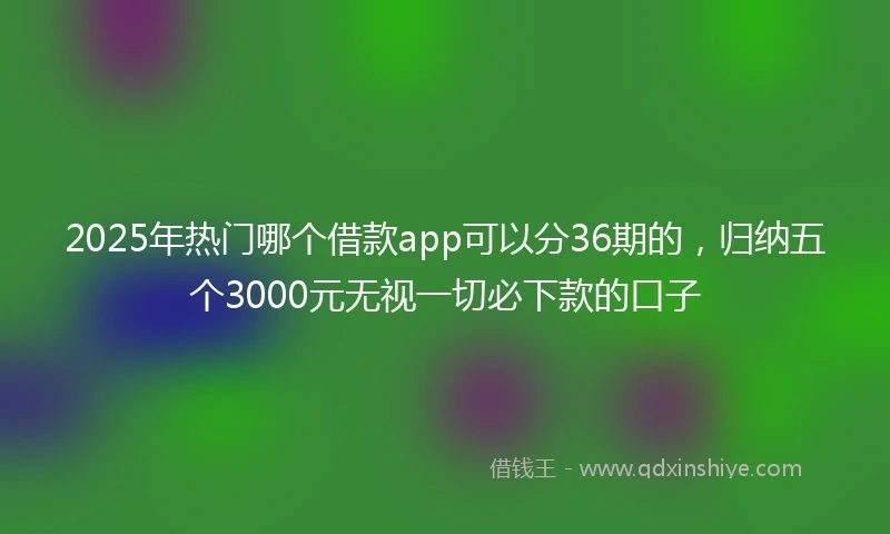 2025年热门哪个借款app可以分36期的，归纳五个3000元无视一切必下款的口子