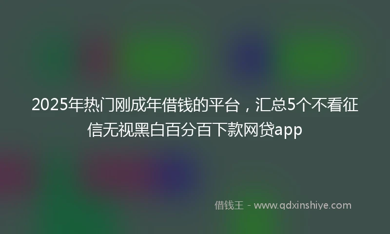 2025年热门刚成年借钱的平台，汇总5个不看征信无视黑白百分百下款网贷app