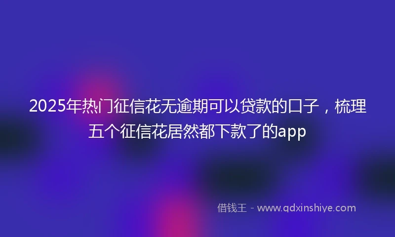 2025年热门征信花无逾期可以贷款的口子，梳理五个征信花居然都下款了的app