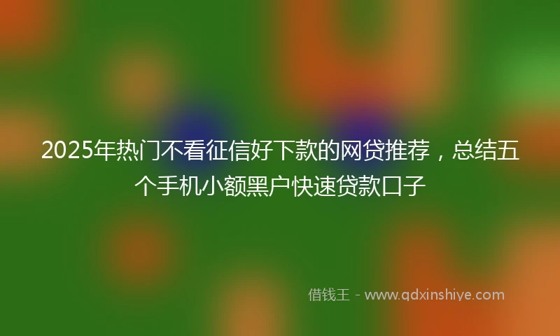 2025年热门不看征信好下款的网贷推荐，总结五个手机小额黑户快速贷款口子